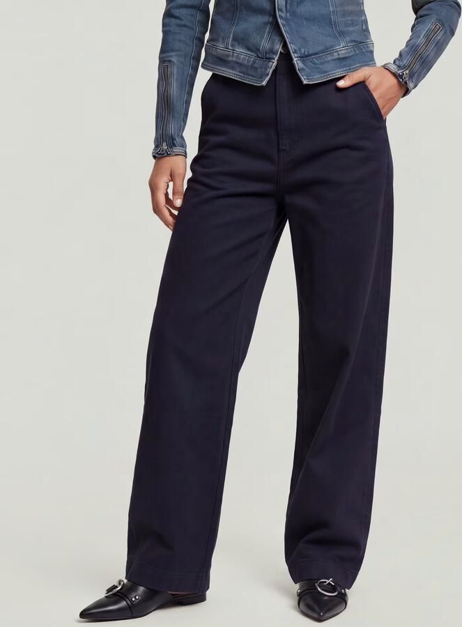G-Star RAW Deck 2.0 High Loose Chino Donkerblauw Dames - Foto 11