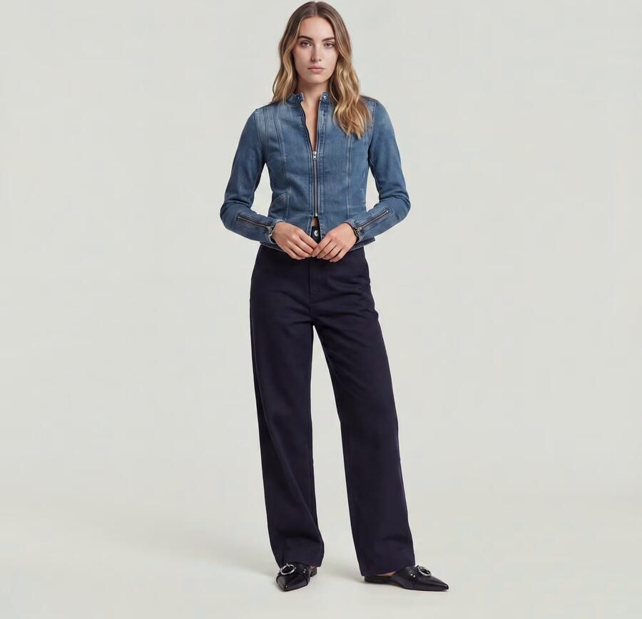 G-Star RAW Deck 2.0 High Loose Chino Donkerblauw Dames - Foto 8