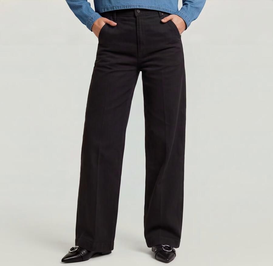 G-Star RAW Deck 2.0 High Loose Chino Zwart Dames - Foto 4