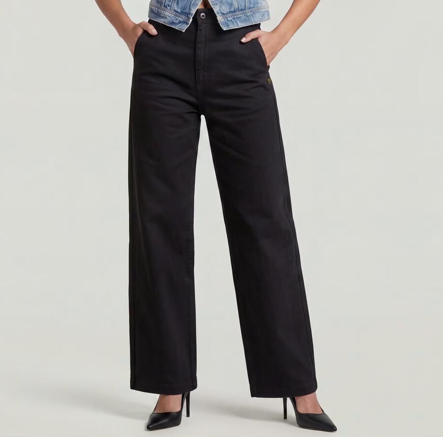 G-Star RAW Deck High Loose Chino Zwart Dames - Foto 2