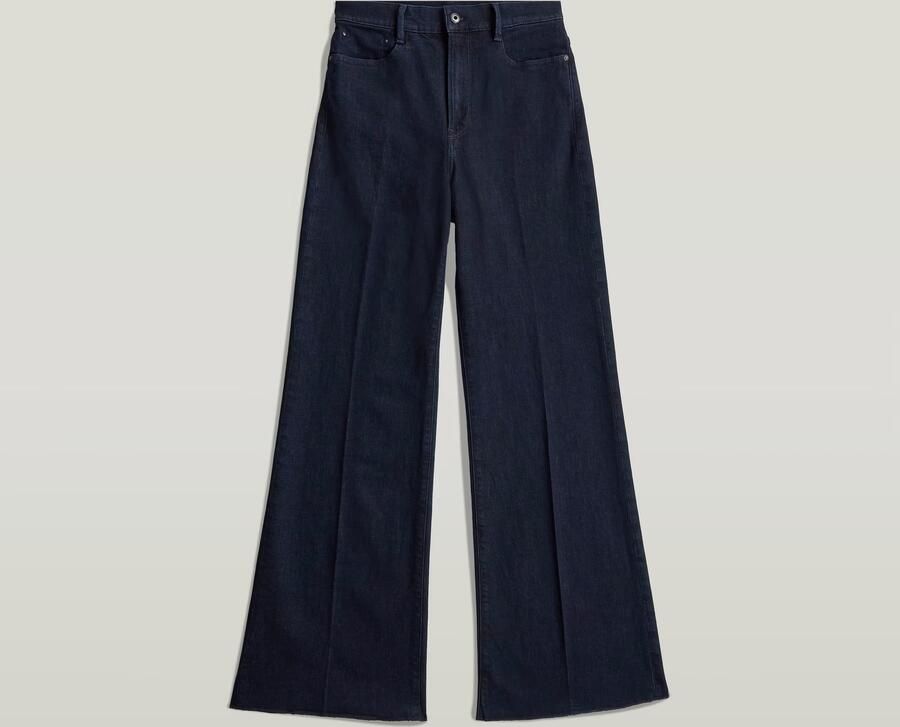 G-Star RAW Deck Ultra High Wide Leg Jeans Donkerblauw Dames - Foto 5