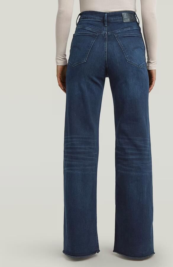 G-Star RAW Deck Ultra High Wide Leg Jeans Donkerblauw Dames
