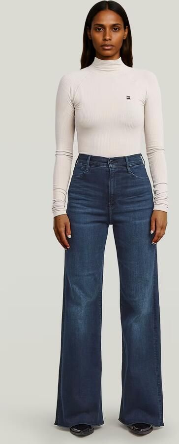 G-Star RAW Deck Ultra High Wide Leg Jeans Donkerblauw Dames - Foto 6