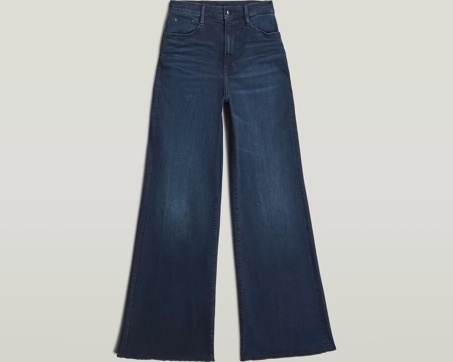G-Star RAW Deck Ultra High Wide Leg Jeans Donkerblauw Dames - Foto 4