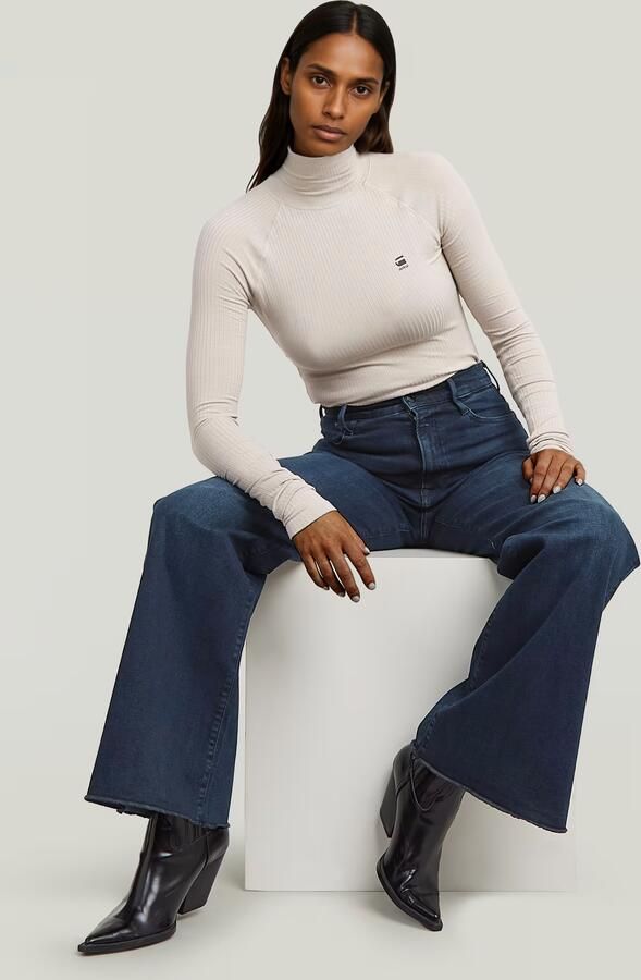 G-Star RAW Deck Ultra High Wide Leg Jeans Donkerblauw Dames - Foto 5
