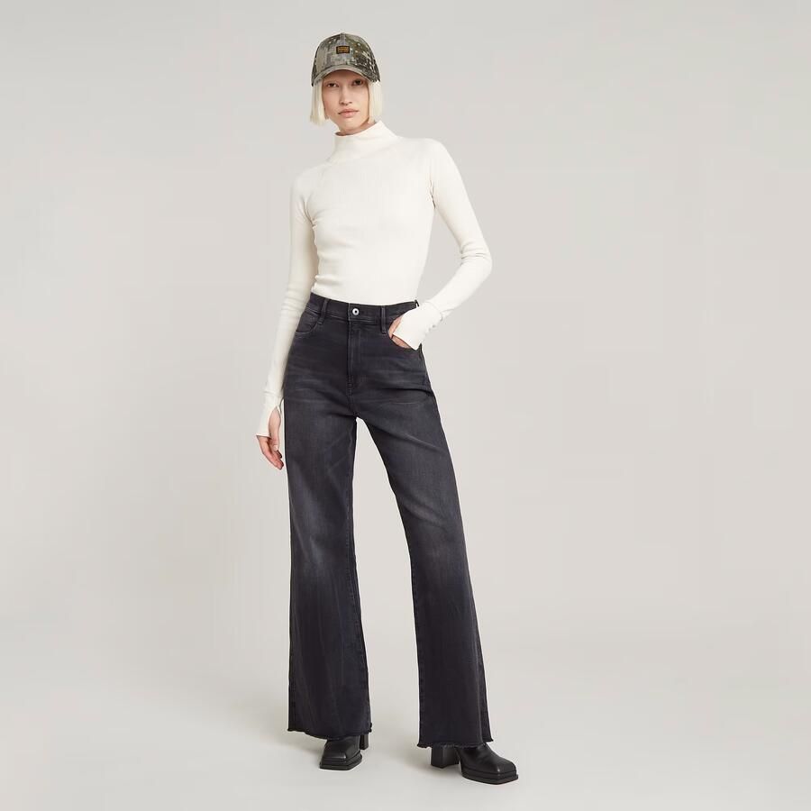 G-Star RAW Deck Ultra High Wide Leg Jeans Grijs Dames - Foto 2