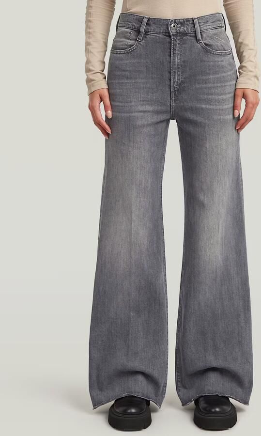 G-Star RAW Deck Ultra High Wide Leg Jeans Grijs Dames - Foto 7
