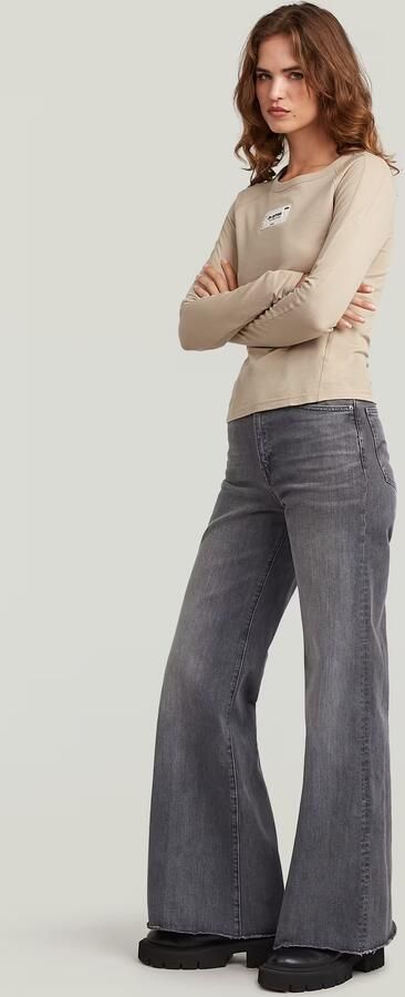 G-Star RAW Deck Ultra High Wide Leg Jeans Grijs Dames - Foto 6