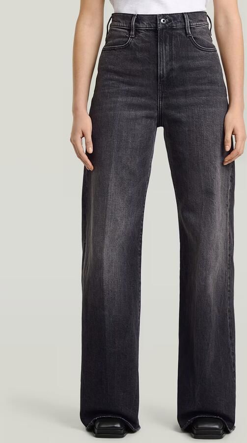 G-Star RAW Deck Ultra High Wide Leg Jeans Grijs Dames