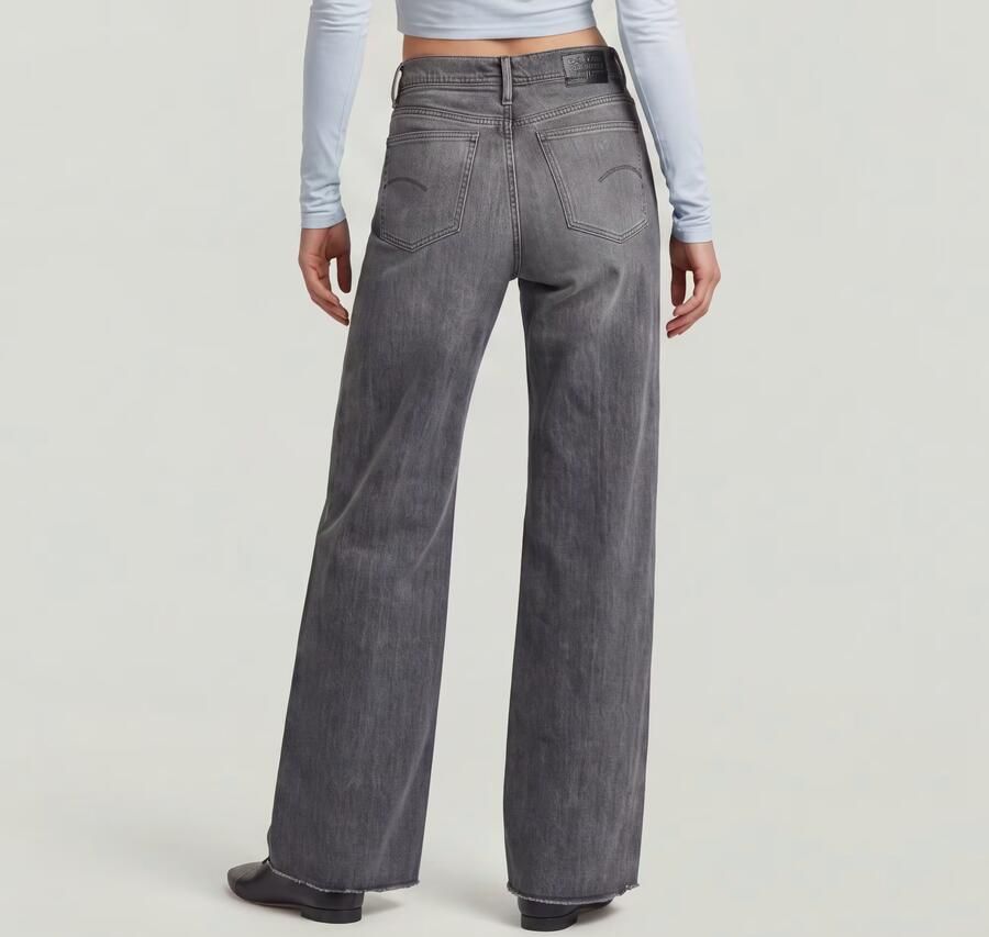G-Star RAW Deck Ultra High Wide Leg Jeans Grijs Dames - Foto 5