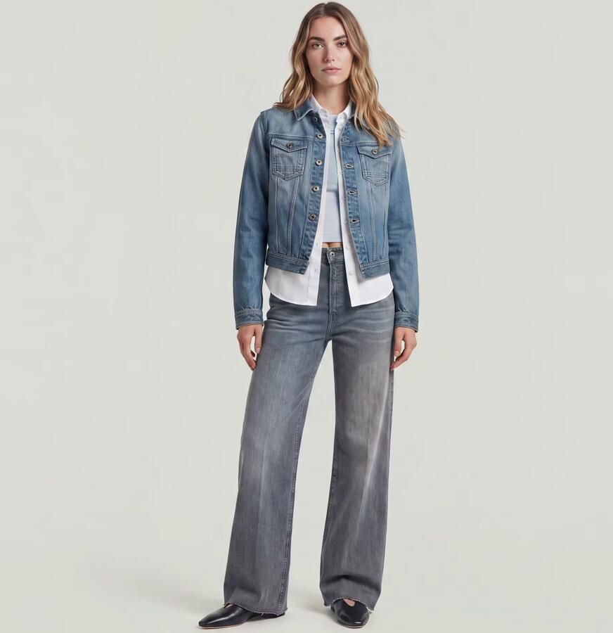 G-Star RAW Deck Ultra High Wide Leg Jeans Grijs Dames - Foto 3
