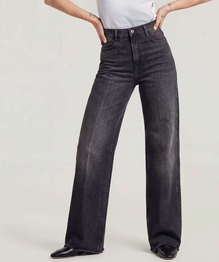G-Star RAW Deck Ultra High Wide Leg Jeans Grijs Dames - Foto 6