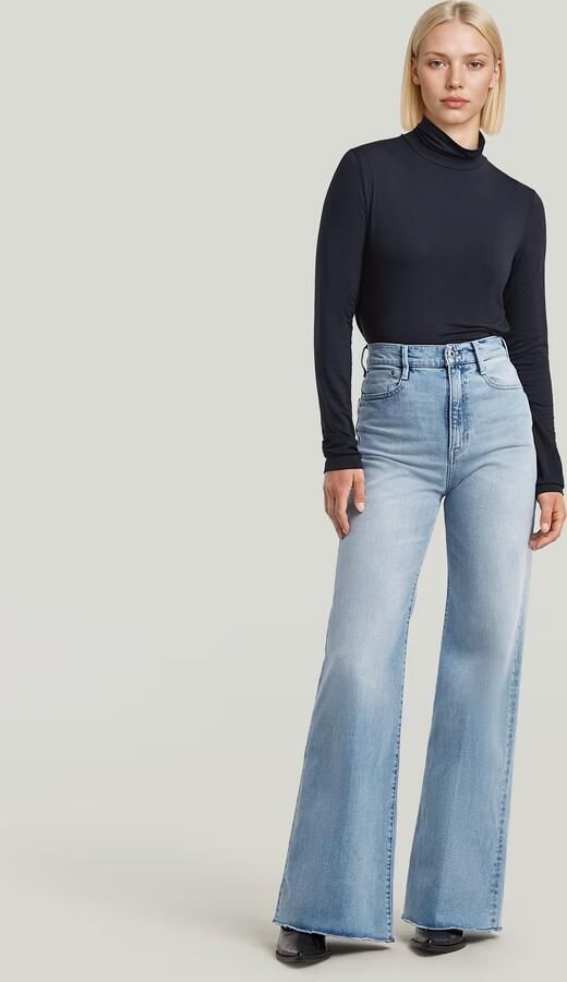 G-Star RAW Deck Ultra High Wide Leg Jeans Lichtblauw Dames - Foto 5