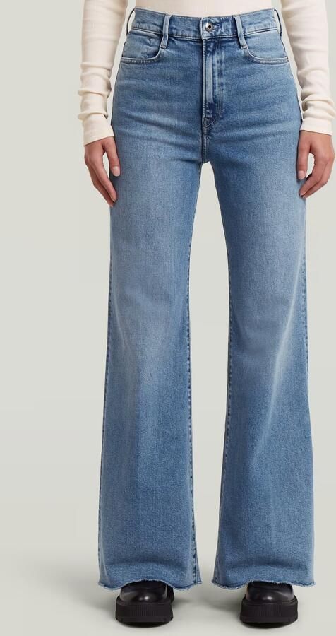 G-Star RAW Deck Ultra High Wide Leg Jeans Midden blauw Dames - Foto 6