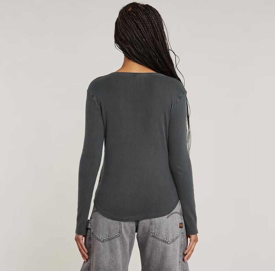 G-Star RAW Shirt met lange mouwen Deep v slim met knoopsluiting - Foto 2