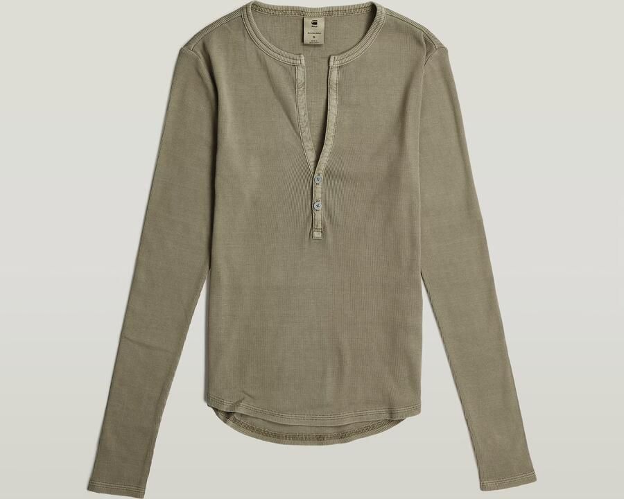 G-Star RAW Shirt met lange mouwen Deep v slim met knoopsluiting - Foto 8