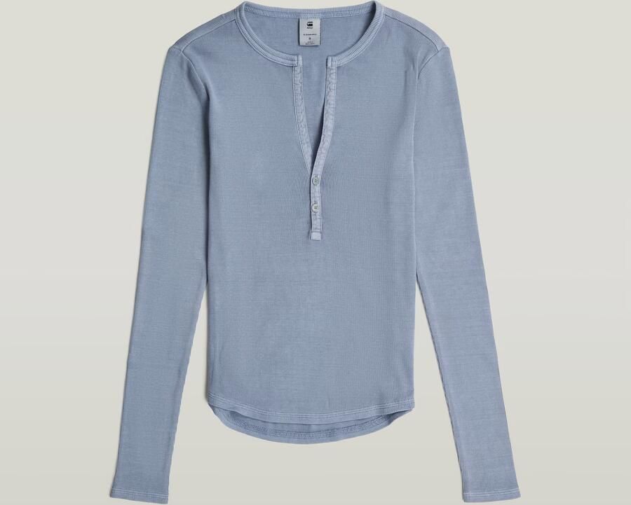 G-Star RAW Shirt met lange mouwen Deep v slim met knoopsluiting - Foto 7