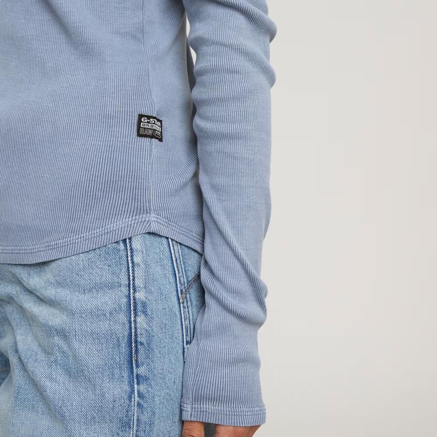 G-Star RAW Shirt met lange mouwen Deep v slim met knoopsluiting - Foto 2