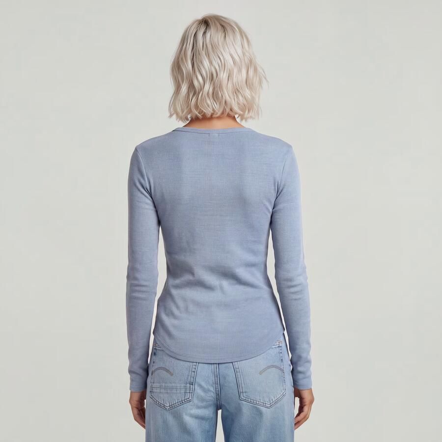 G-Star RAW Shirt met lange mouwen Deep v slim met knoopsluiting - Foto 4