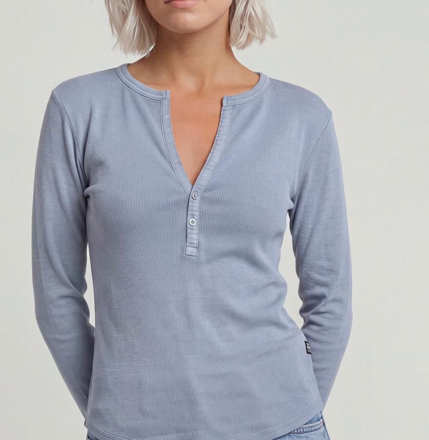 G-Star RAW Shirt met lange mouwen Deep v slim met knoopsluiting - Foto 6