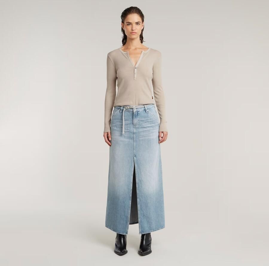 G-Star RAW Shirt met lange mouwen Deep v slim met knoopsluiting - Foto 3