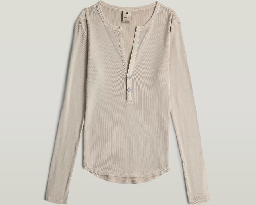 G-Star RAW Shirt met lange mouwen Deep v slim met knoopsluiting - Foto 6