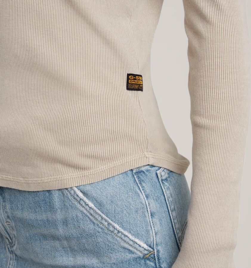 G-Star RAW Shirt met lange mouwen Deep v slim met knoopsluiting - Foto 5