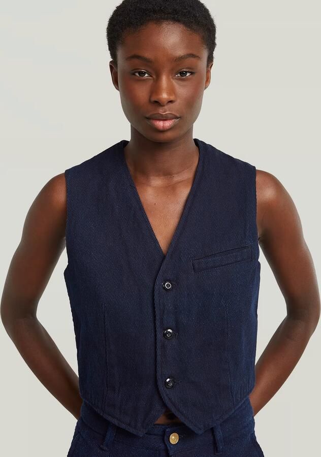 G-Star RAW Denim Gilet Donkerblauw Dames - Foto 4