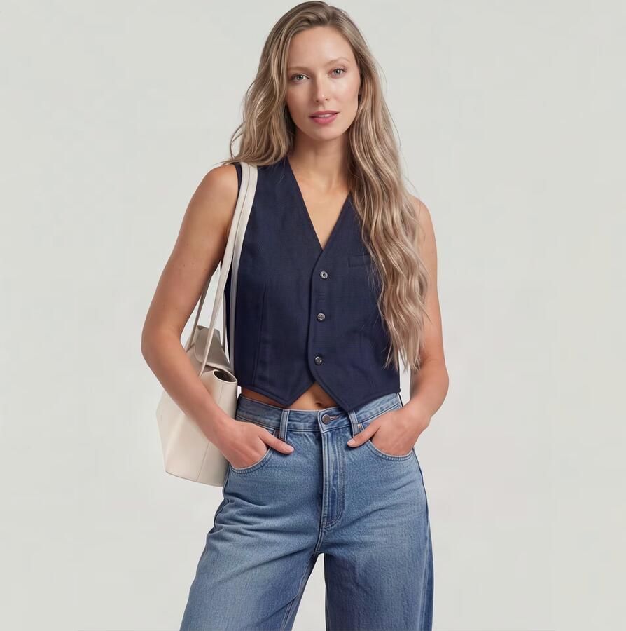 G-Star RAW Denim Gilet Donkerblauw Dames - Foto 4
