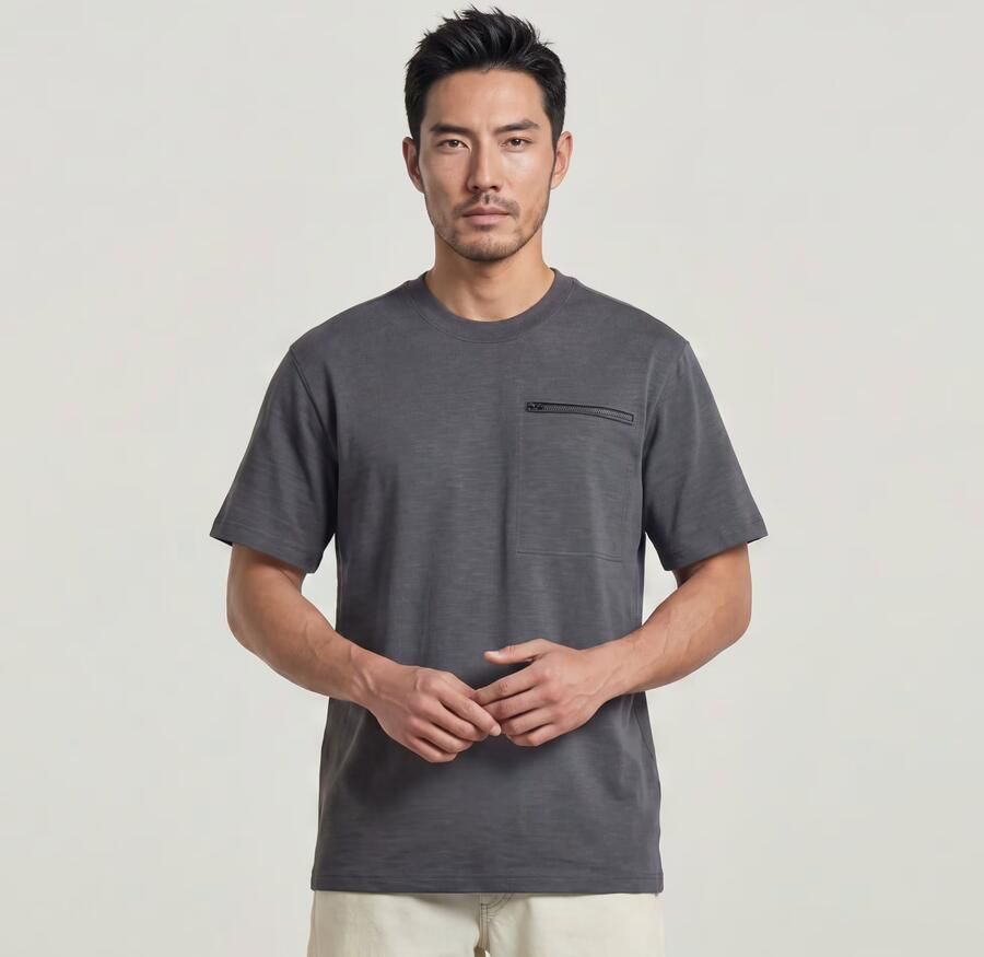G-Star RAW Distressed Zip Pocket T-Shirt Grijs Heren - Foto 3