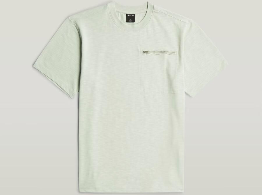 G-Star RAW Distressed Zip Pocket T-Shirt Groen Heren