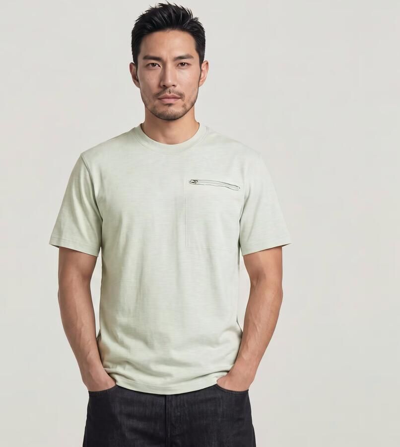 G-Star RAW Distressed Zip Pocket T-Shirt Groen Heren - Foto 4