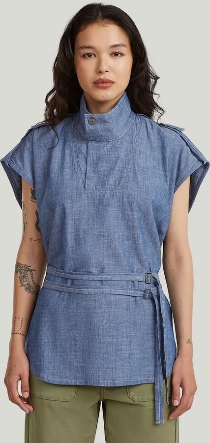 G-Star RAW Double Belted Overhemd Donkerblauw Dames