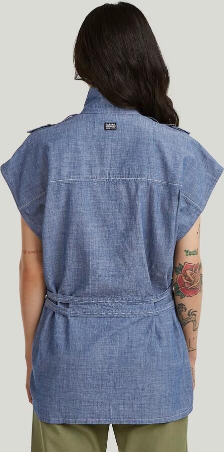 G-Star RAW Double Belted Overhemd Donkerblauw Dames - Foto 5
