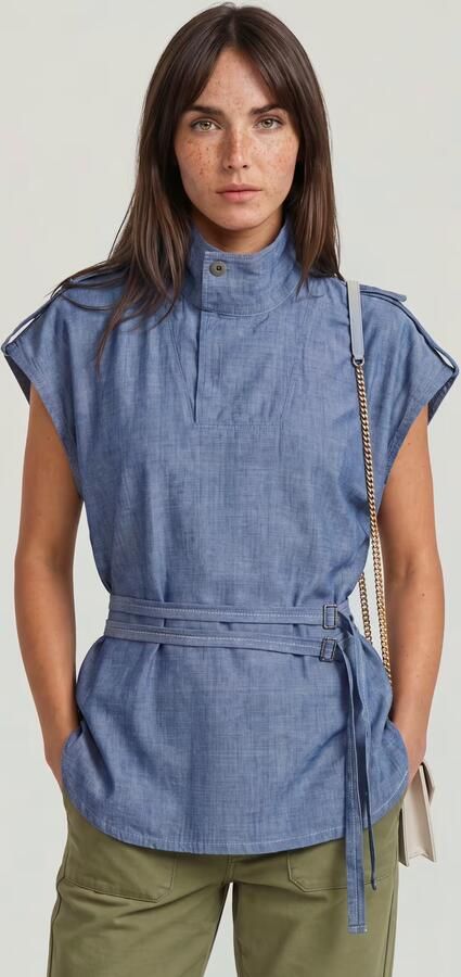 G-Star RAW Double Belted Overhemd Donkerblauw Dames - Foto 5