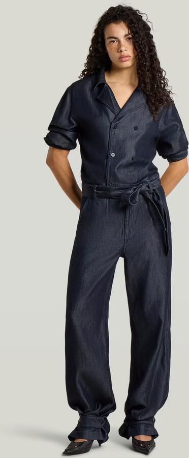 G-Star RAW Double Button Jumpsuit Donkerblauw Dames