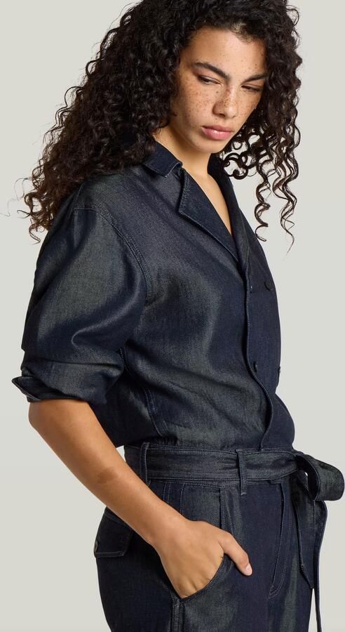 G-Star RAW Double Button Jumpsuit Donkerblauw Dames - Foto 4