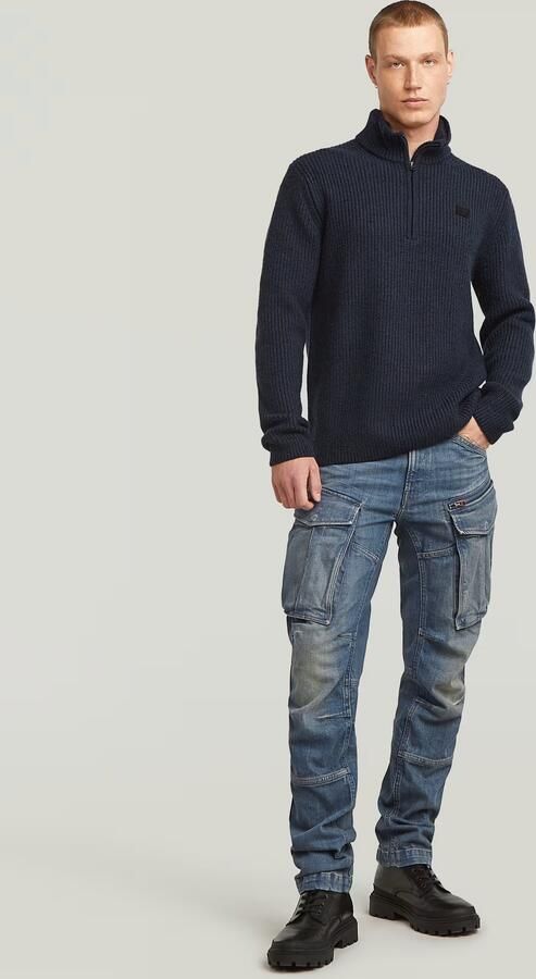 G-Star RAW Double Collar Half Zip Knit Donkerblauw Heren - Foto 5