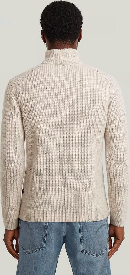 G-Star RAW Double Collar Half Zip Knit Wit Heren - Foto 6