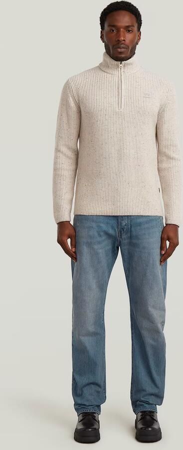 G-Star RAW Double Collar Half Zip Knit Wit Heren - Foto 7
