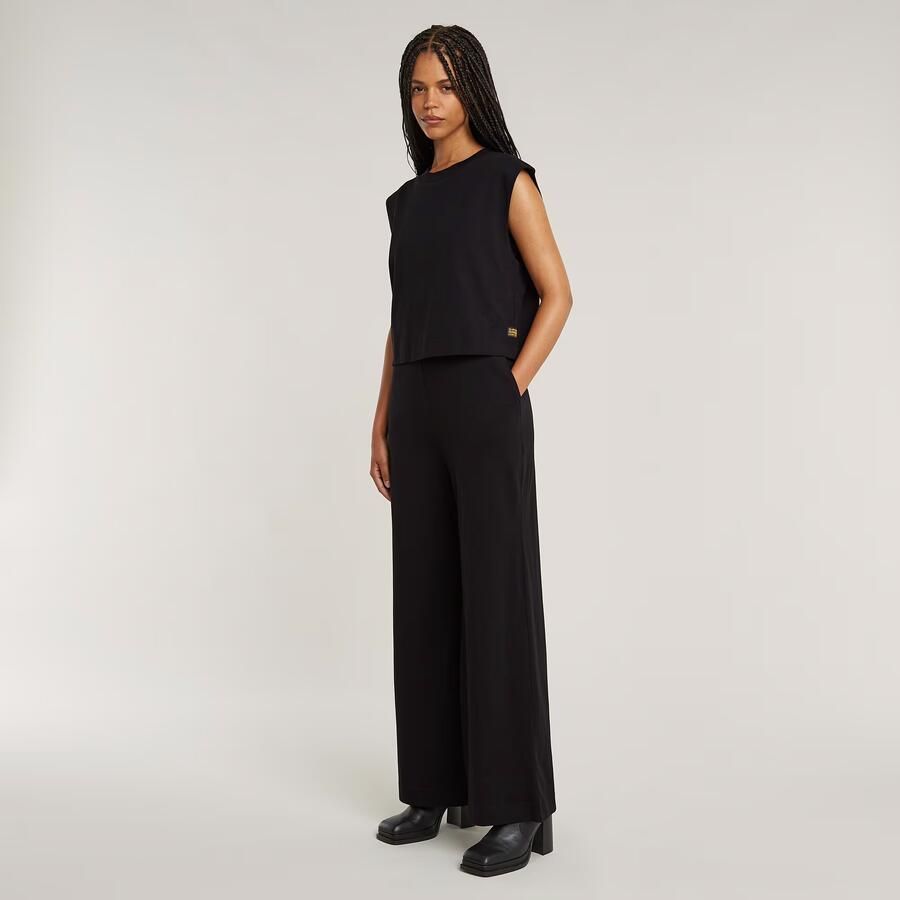 G-Star RAW Double Layer Wide Leg Jumpsuit Zwart Dames