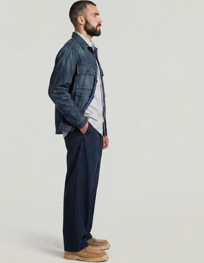 G-Star RAW Double Pleated Chino Donkerblauw Heren - Foto 5