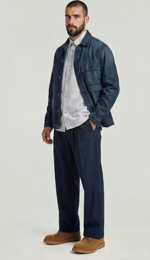 G-Star RAW Double Pleated Chino Donkerblauw Heren - Foto 5