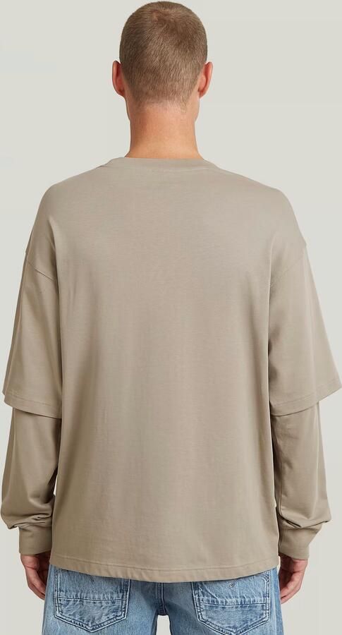G-Star RAW Double Sleeve Loose T-Shirt Beige Heren - Foto 5