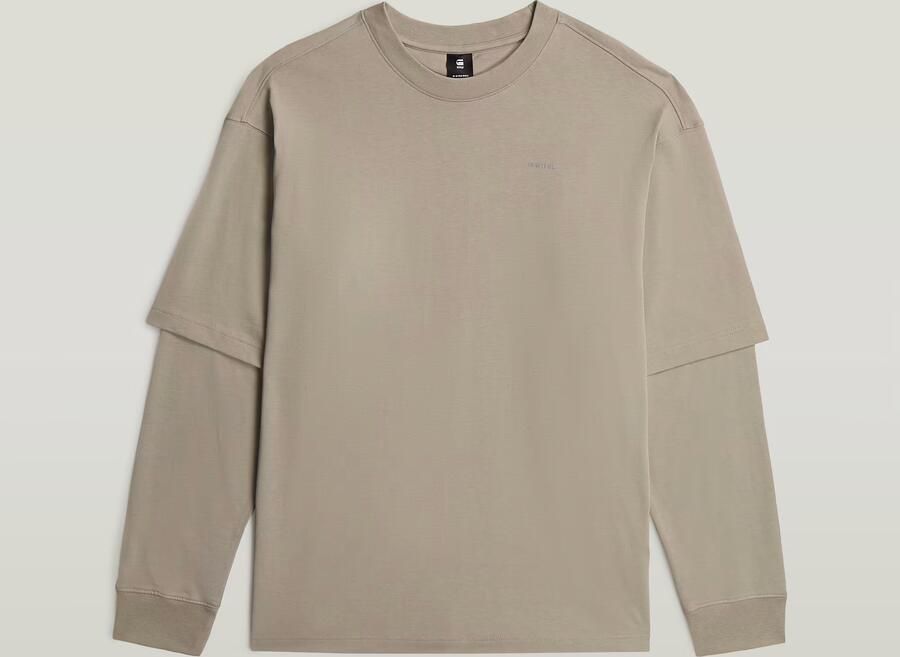 G-Star RAW Double Sleeve Loose T-Shirt Beige Heren - Foto 3