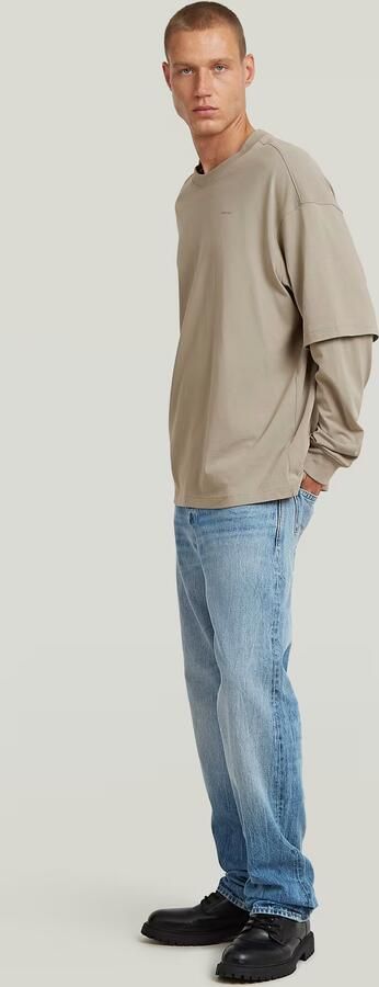 G-Star RAW Double Sleeve Loose T-Shirt Beige Heren - Foto 7