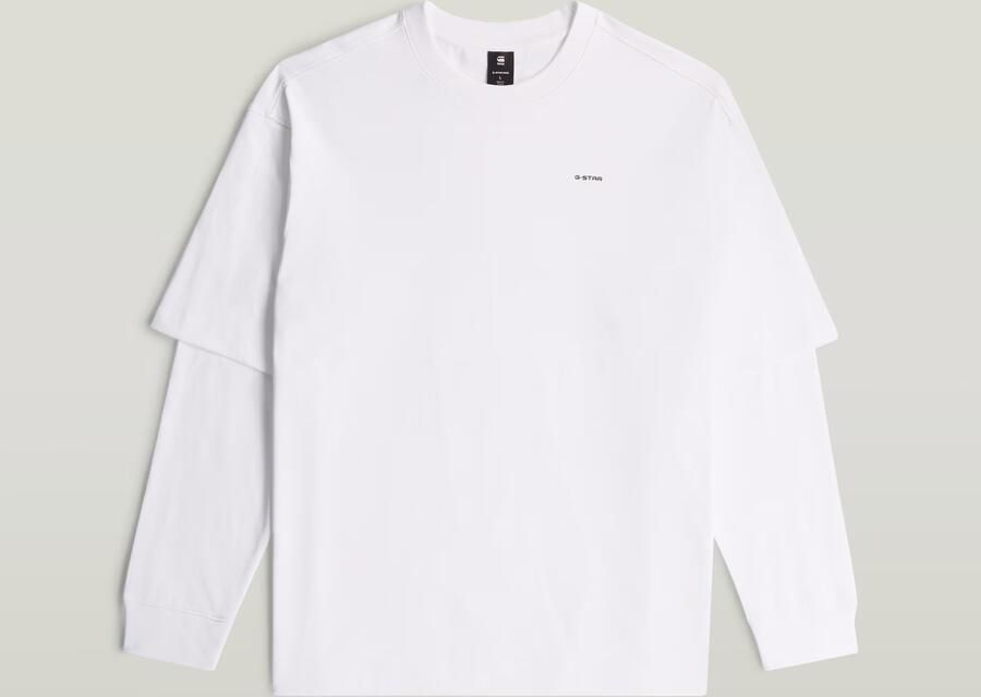 G-Star RAW Double Sleeve Loose T-Shirt Wit Heren - Foto 4