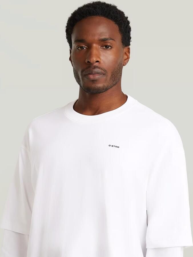 G-Star RAW Double Sleeve Loose T-Shirt Wit Heren - Foto 3