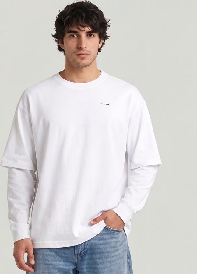 G-Star RAW Double Sleeve Loose T-Shirt Wit Heren - Foto 5