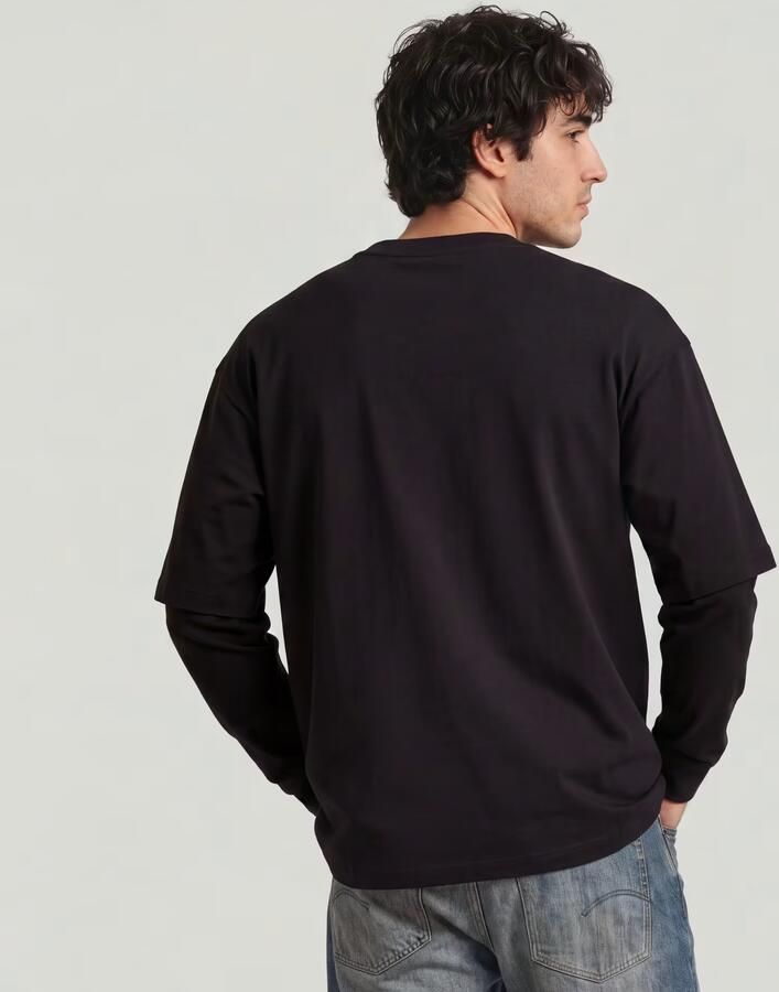G-Star Raw T-shirt D28600-E385 DOUBLE SLEEVE LOOSE R T-6484 BLACK - Foto 5
